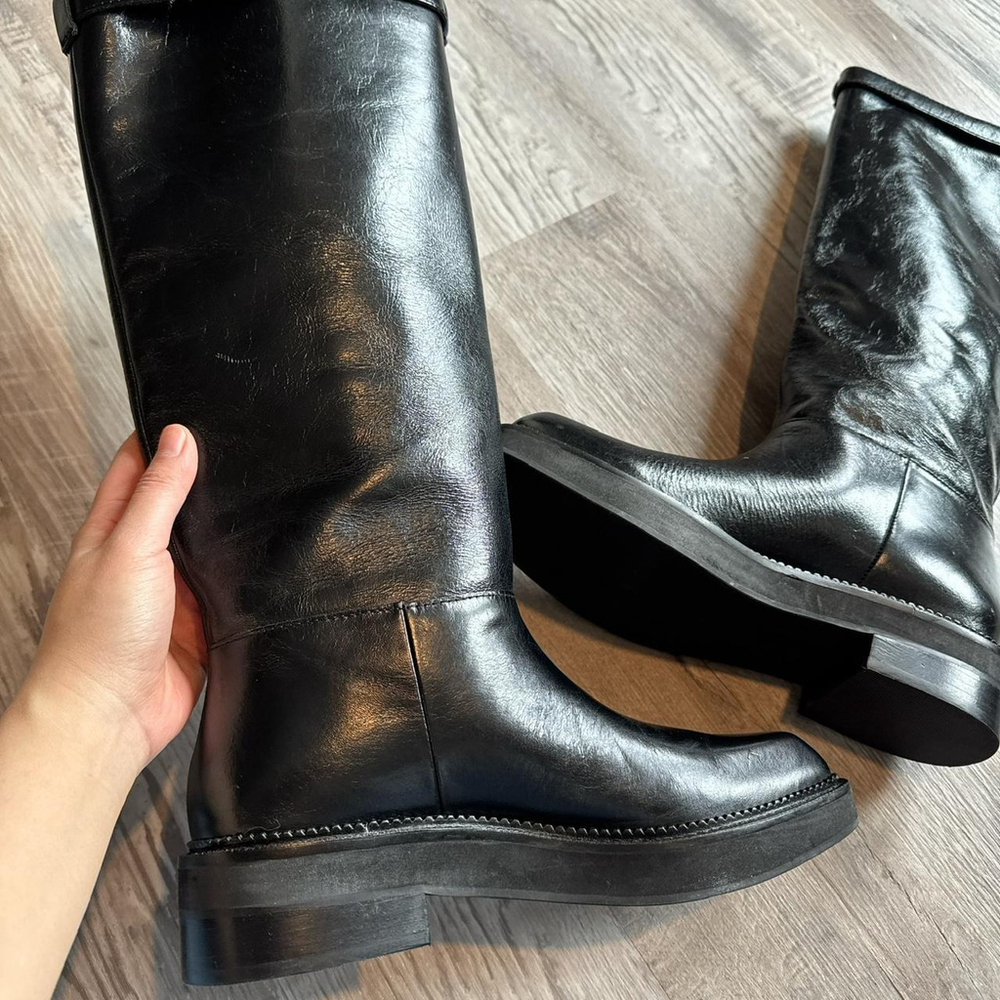 ZARA LIMITED EDITION KNEE HIGH LEATHER BOOTS. Brand new with tag. SIZE 7.5 - Picture 8 of 8